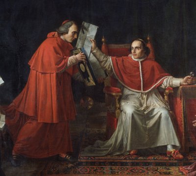 Firma del Concordato tra Francia e Santa Sede, da parte di Papa Pio VII (1742 - 1823), 15 agosto da Jean Baptiste Joseph Wicar