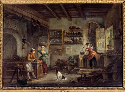 Interno di una cucina da Jean Baptiste Lallemand