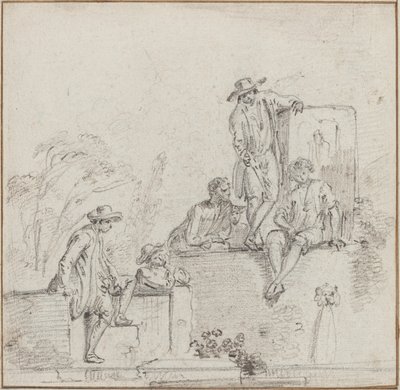 Figure sedute intorno a una fontana da Jean Baptiste Lallemand