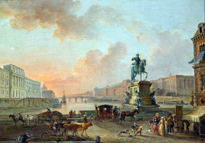 Veduta della Monnaie, del Pont Royal e del Louvre dal Pont Neuf intorno al 1775 Dipinto di Jean Baptiste Lallemand (1710-1803) 1775 Parigi, Museo Carnavalet da Jean Baptiste Lallemand