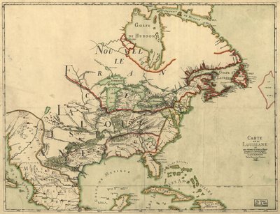 Mappa della Louisiana di Franquelin. LOC 2001620469 da Jean Baptiste Louis Franquelin