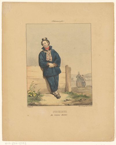 Pescatore che fuma la pipa a Scheveningen da Jean Baptiste Madou