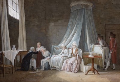 Madame Royale curata da Brunier il 24 gennaio 1793. La famiglia reale nella prigione del Tempio da Jean Baptiste Mallet