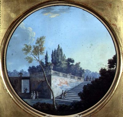 Giardino classico, possibilmente a Versailles da Jean Baptiste Marechal