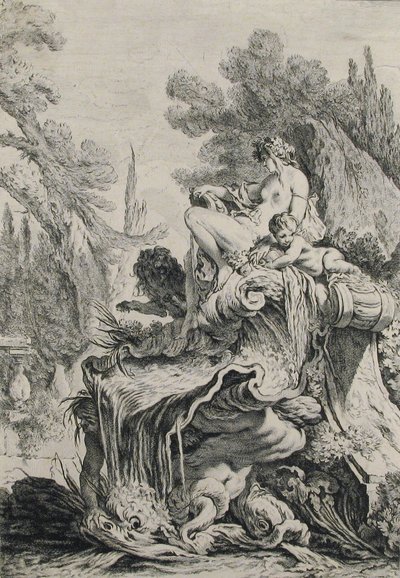 Fontana con una Naiade seduta su una conchiglia da Jean Baptiste Marie Pierre