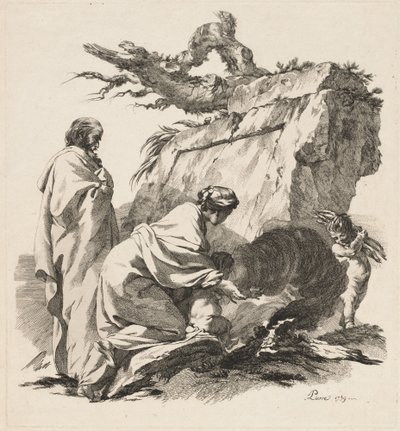 Riposo durante la fuga in Egitto da Jean Baptiste Marie Pierre