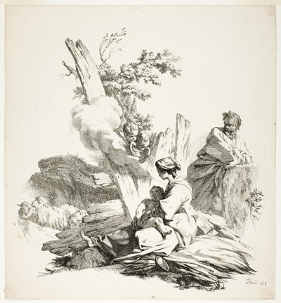 La fuga in Egitto da Jean Baptiste Marie Pierre