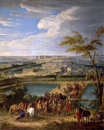 Veduta della città e del Palazzo di Versailles, vista dalla collina di Montbauron da Jean Baptiste Martin