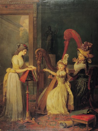 Lezione di arpa data da Madame de Genlis a Mademoiselle d