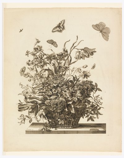 Piatto 10, dal set di Fiori in un cesto da Jean Baptiste Monnoyer