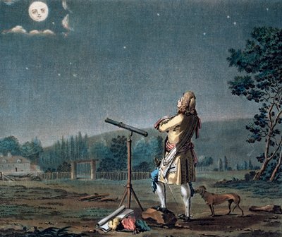 Bernard le Bovier de Fontenelle contempla la pluralità dei mondi, 1791 da Jean Baptiste Morret