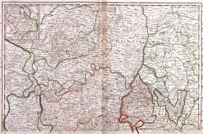 Mappa della Borgogna (Francia) da Jean Baptiste Nolin