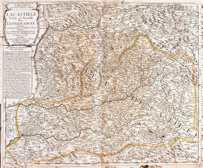 Mappa della Castiglia (Spagna) da Jean Baptiste Nolin