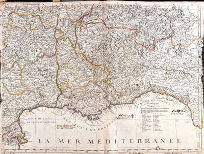 Mappa del Delfinato e della Provenza, Francia da Jean Baptiste Nolin