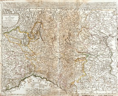 Mappa della Lombardia (Italia) da Jean Baptiste Nolin