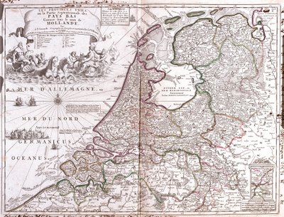 Mappa dei Paesi Bassi da Jean Baptiste Nolin