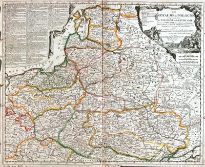 Mappa della Polonia e della Lituania (incisione) da Jean Baptiste Nolin