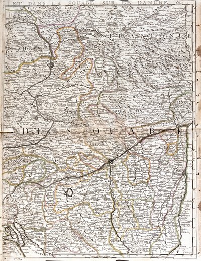 Mappa della Svevia (Germania) (Incisione) da Jean Baptiste Nolin