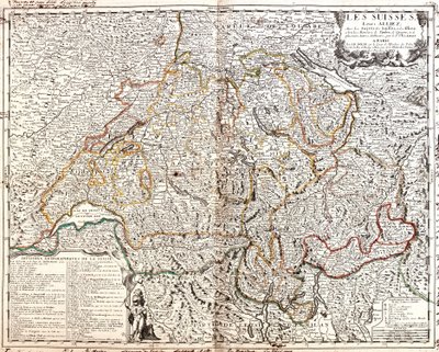 Mappa della Svizzera da Jean Baptiste Nolin