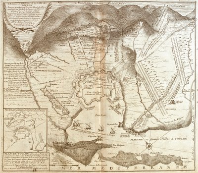 Mappa di Tolone (Francia) da Jean Baptiste Nolin