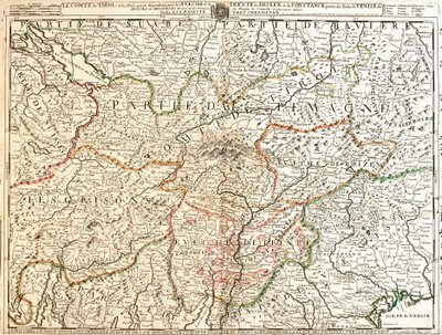 Mappa della provincia del Tirolo (Germania) (incisione) da Jean Baptiste Nolin
