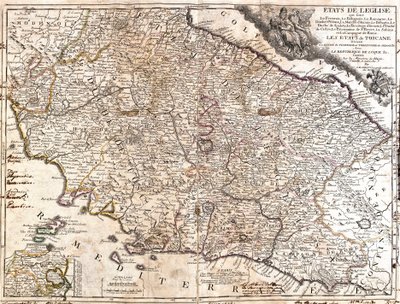 Mappa dei territori della Chiesa in Italia da Jean Baptiste Nolin