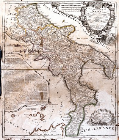 Mappa del Regno di Napoli, Italia da Jean Baptiste Nolin