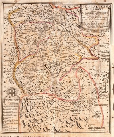 Mappa del Piemonte (Italia) da Jean Baptiste Nolin