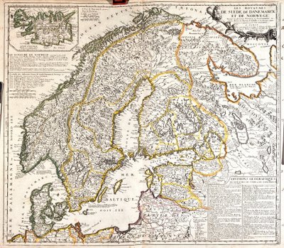 Mappa dei regni di Norvegia, Svezia e Danimarca da Jean Baptiste Nolin