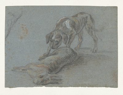Cane vicino a una lepre abbattuta da Jean Baptiste Oudry (possibly)