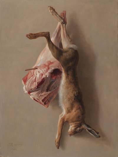 Una lepre e una coscia di agnello da Jean Baptiste Oudry