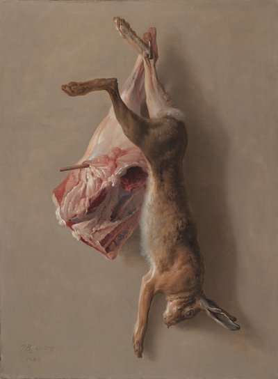 Una lepre e una coscia di agnello, 1742 da Jean Baptiste Oudry