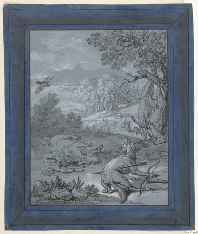 Il lupo e il cacciatore da Jean Baptiste Oudry