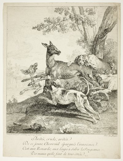 Cervi attaccati dai cani da Jean Baptiste Oudry