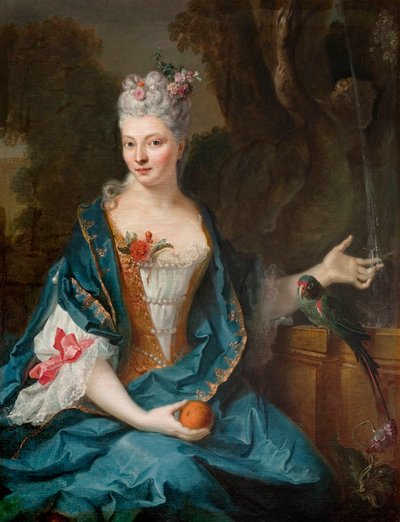 Francese: Dame assise dans un jardin da Jean Baptiste Oudry
