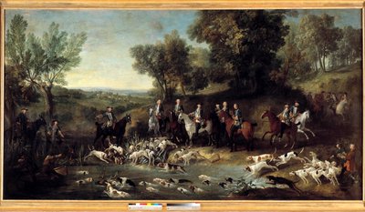 Re Luigi XV caccia cervi nella foresta di Saint Germain nel 1730 da Jean Baptiste Oudry