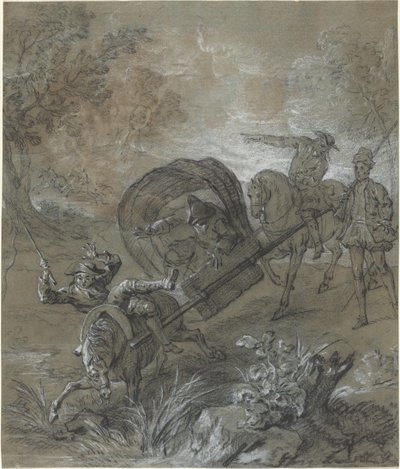 La Rancune su una barella, abbattuto nel fango da Jean Baptiste Oudry