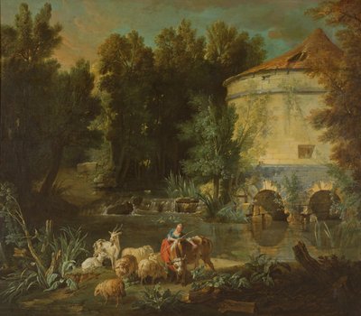 Paesaggio con torre rotonda da Jean Baptiste Oudry