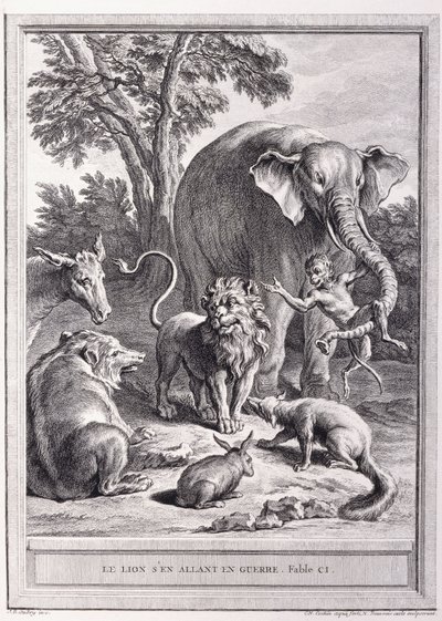 Leone che va in guerra, c.1755-1759 da Jean Baptiste Oudry