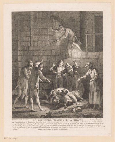Uomo cade sopra una capra da Jean Baptiste Oudry