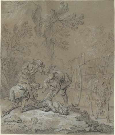 Ragotin legato dai genitori del pazzo da Jean Baptiste Oudry
