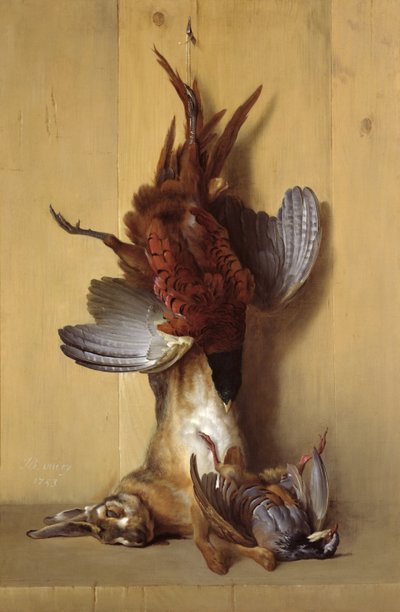 Natura morta con una lepre, un fagiano e una pernice rossa, 1753 da Jean Baptiste Oudry