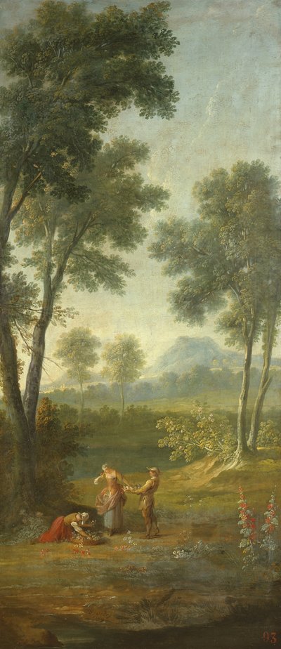 La venditrice di fiori (Olfatto) da Jean Baptiste Oudry