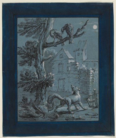 La volpe e le galline: Illustrazione per le Favole di La Fontaine da Jean Baptiste Oudry