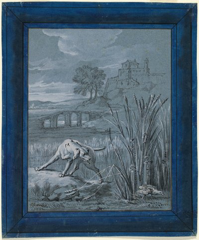 La pernice salva i suoi piccoli da Jean Baptiste Oudry