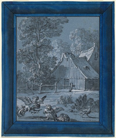La pernice e i galli da Jean Baptiste Oudry