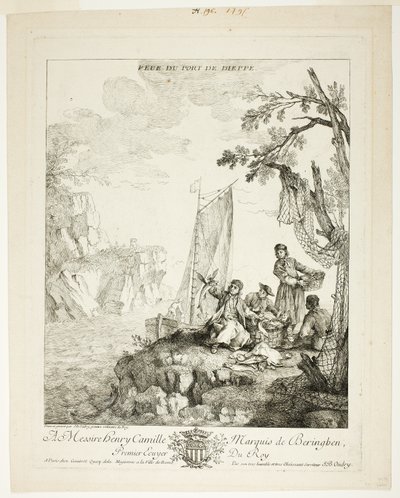 Vista del porto di Dieppe da Jean Baptiste Oudry