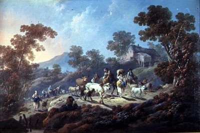 Paesaggio roccioso e boscoso da Jean Baptiste Pillement
