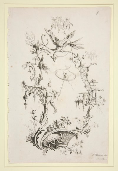 Libro di ornamenti cinesi, 6 fogli da Jean Baptiste Pillement