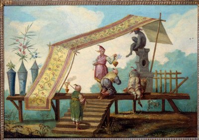 Chinoiserie: Pannello decorativo che rappresenta un